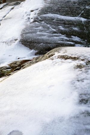 Scenic mountain slopes covered with snow