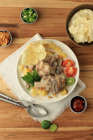 Soto Iga Betawi, Traditional Beef Ribs Soup from Betawi, Jakarta.