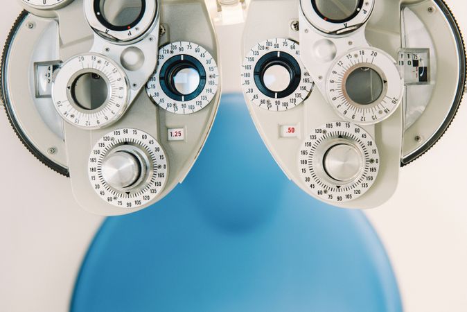 Vision test machine in doctor office