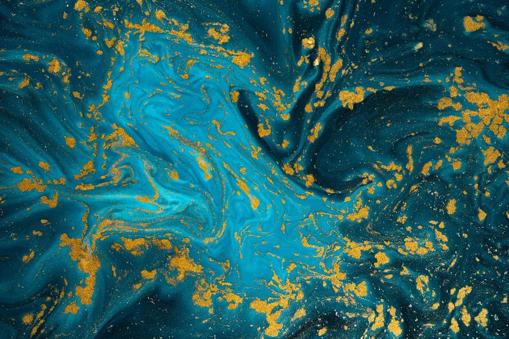 Blue and gold marble texture