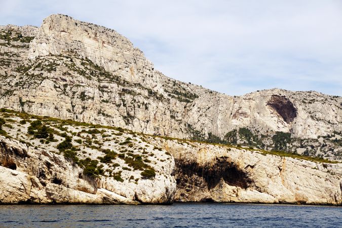 Beautiful limestone rocks on seashore
