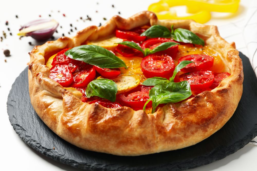 Concept of tasty food, delicious Vegetable galette