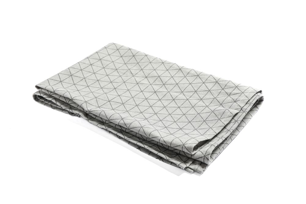 Folded grey napkin isolated on plain background