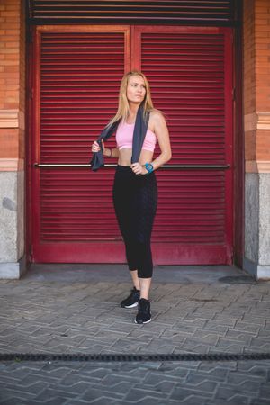 Woman resting from running