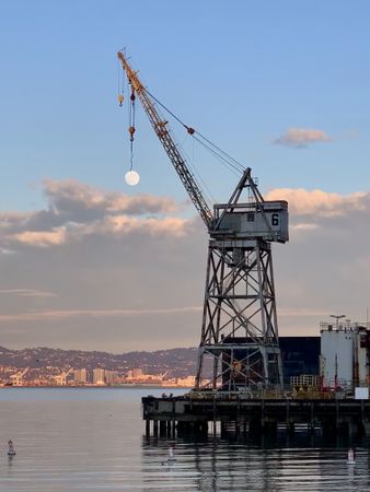 Crane at the seaport