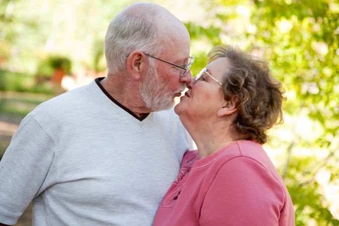 Loving Older Couple Outdoors