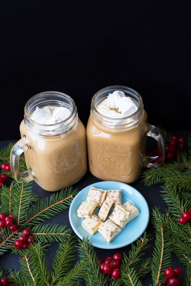 Candies and cocoa with marshmallows