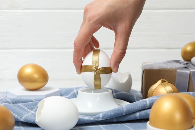 Concept of Richness and prosperity, golden eggs
