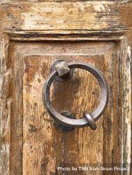 Patmian knocker close up of iron ring bGRoKB