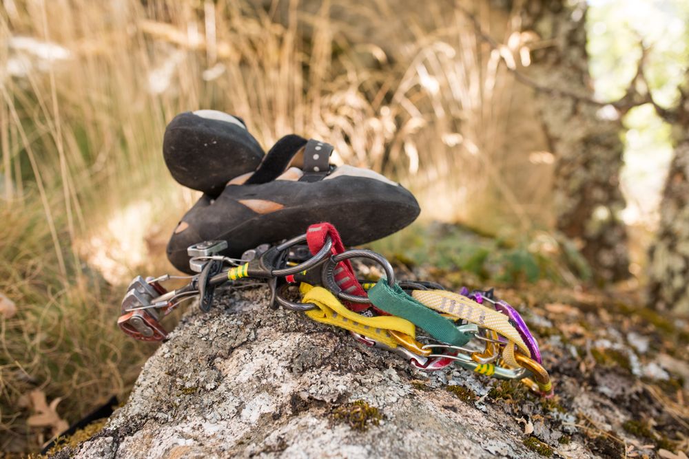 Climbing equipment ready to be used