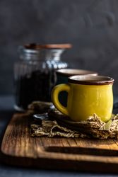 Yellow cup of coffee