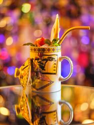 Decorated cup of long drink