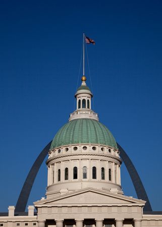 City Hall with Gateway Arch, St. Louis, Missouri