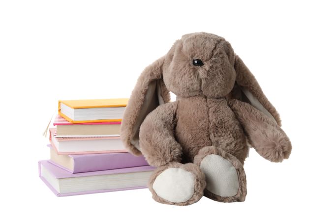 children's book, with toys, isolated on light background.