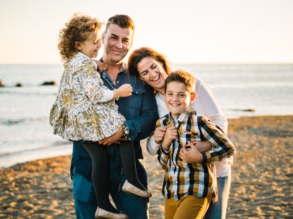 Happy family at beach