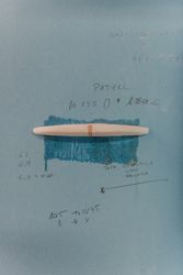 Board with chalk and different notes