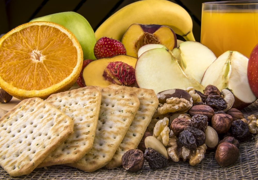 Breakfast with fruits and nuts