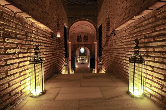 Entrance to Arab Baths in Granada, Andalusia, Spain