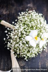 Bridal bouquet of gypsophila paniculata flowers 0KMEOD