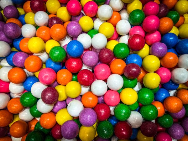 Colorful bubble gum balls