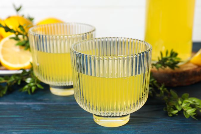 Concept of fresh summer drink - Limoncello cocktail