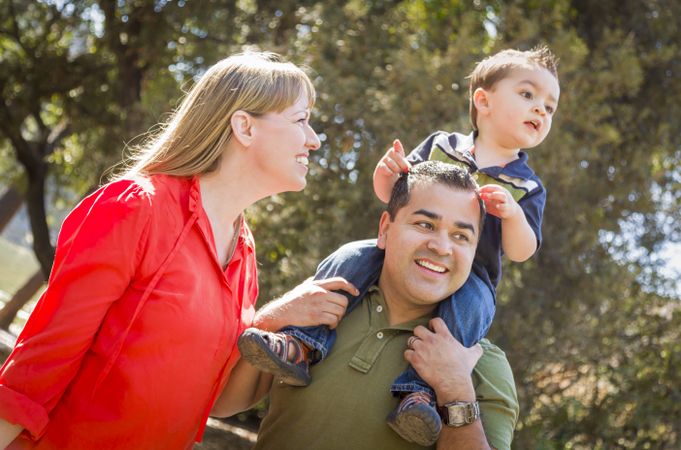 Family Enjoy a Walk in the Park