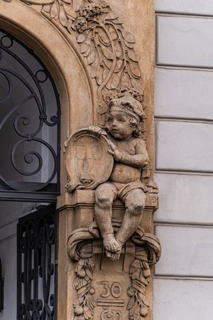 Decoration of the building in Old Prague