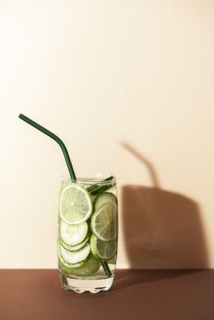 Cucumber and lime sparkling water