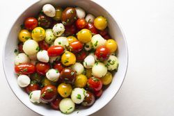 Close up of caprese salad