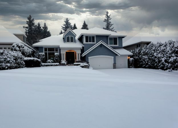 Front of home after snow storm