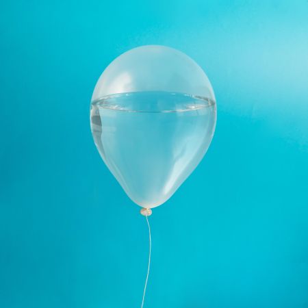 Clear balloon filled with water