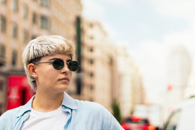 woman with short hair