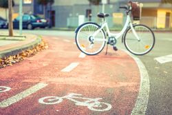 Bike parked across bike lane