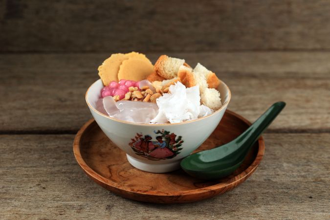 Wedang Sekoteng, Warm Drink Made from Ginger Milk with Various Topping.