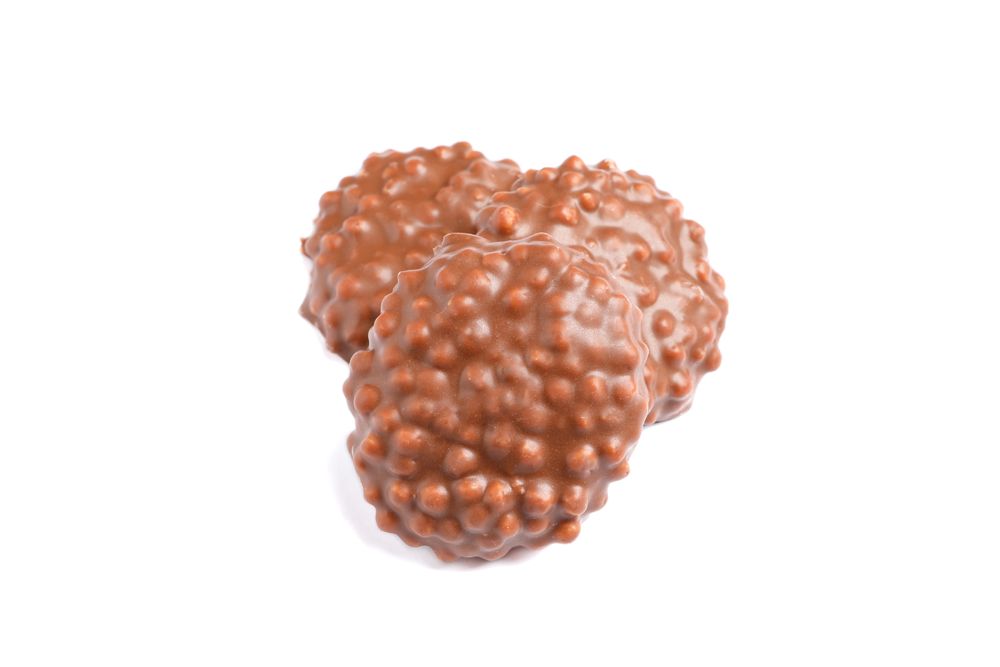 Chocolate cookies with caramel filling isolated on blank background