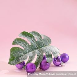Christmas tree idea with  tropical leaf with ornaments 4ZYO95