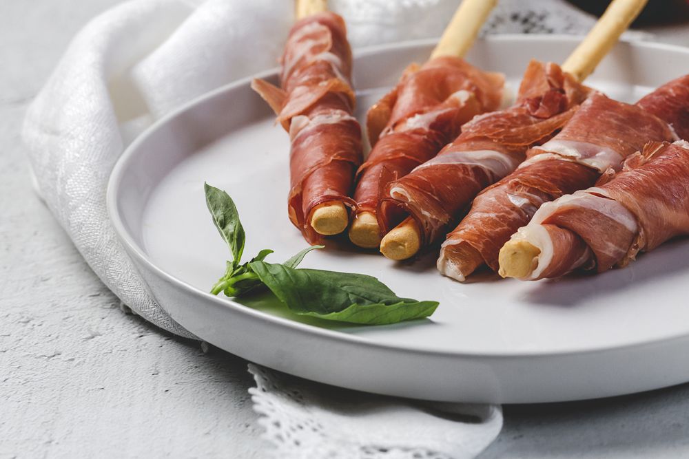 Gressinis with spanish serrano ham
