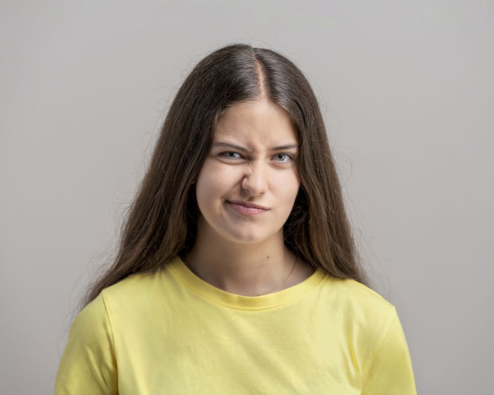 Skeptical expression and doubtful mood: uncertain feeling, questioning look, and suspicious thought.