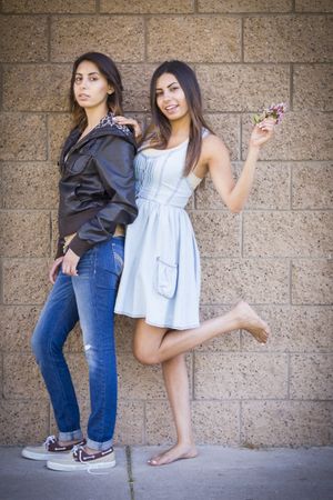 Smiling Twin Sisters