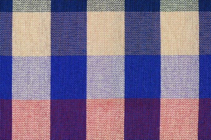 blue checkered fabric tablecloth
