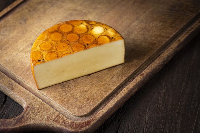 Round of smoked cheese
