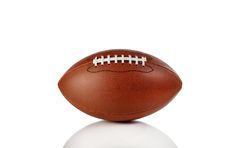 American football isolated with reflection