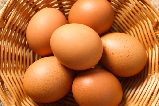 Concept of fresh and natural farm product - eggs