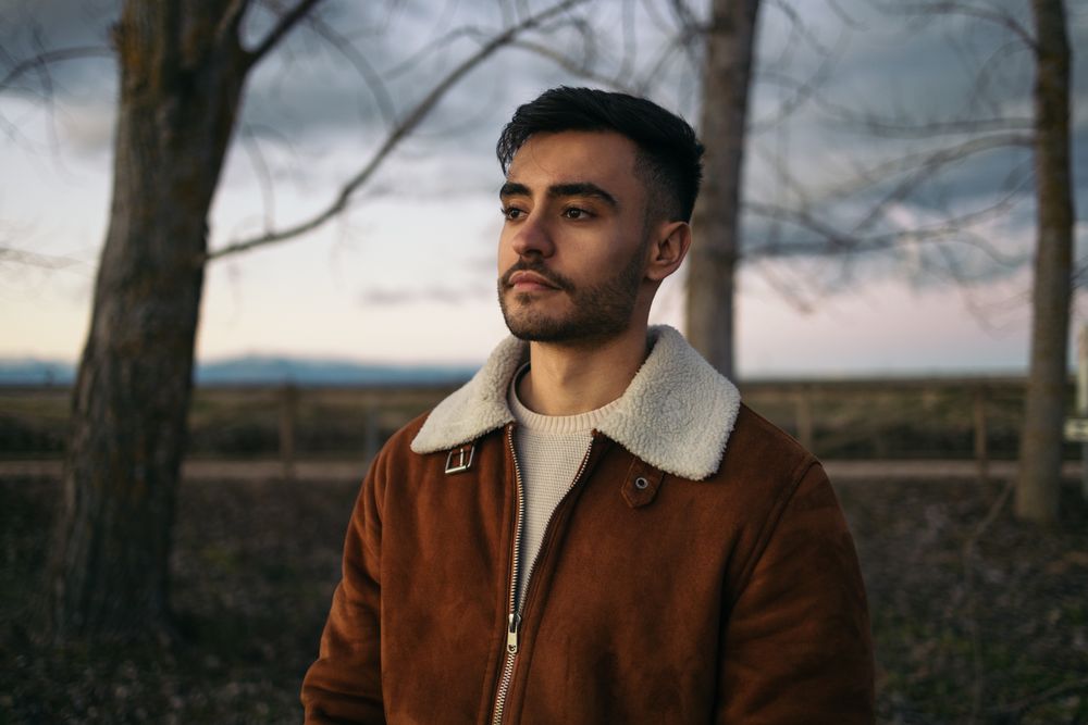 Portrait of an attractive man in nature