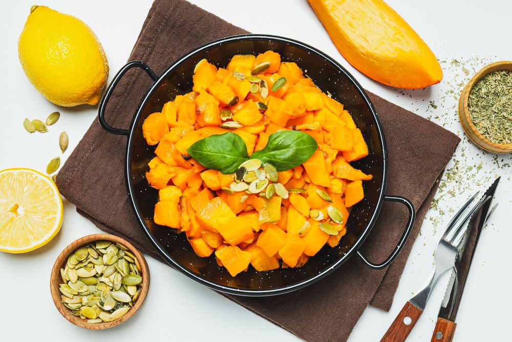Fall season tasty food concept - baked pumpkin