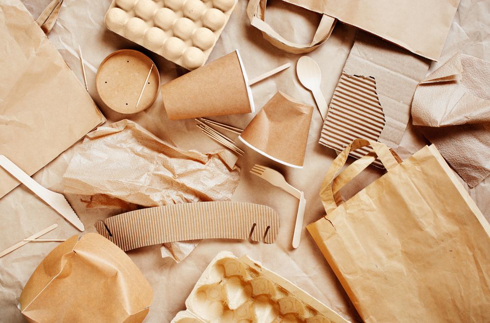 Brown recyclable take away accessories