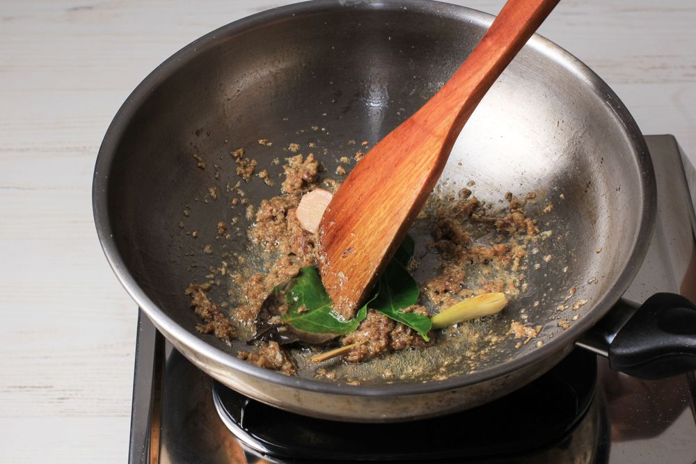 Cooking in pan