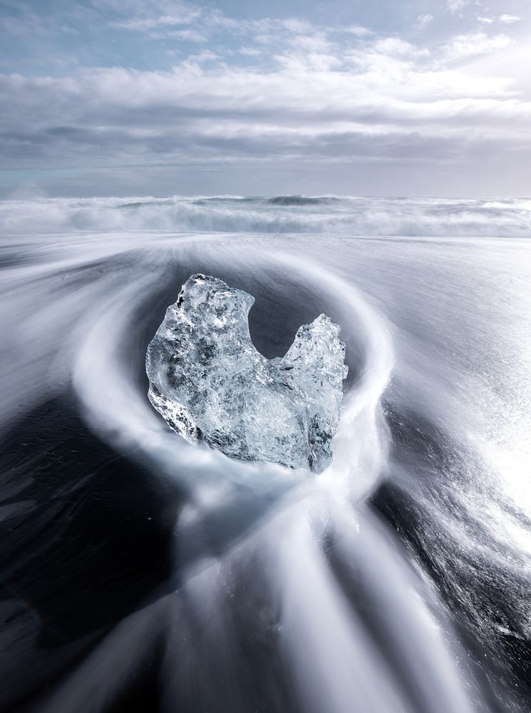 block of ice in diamond beach Iceland