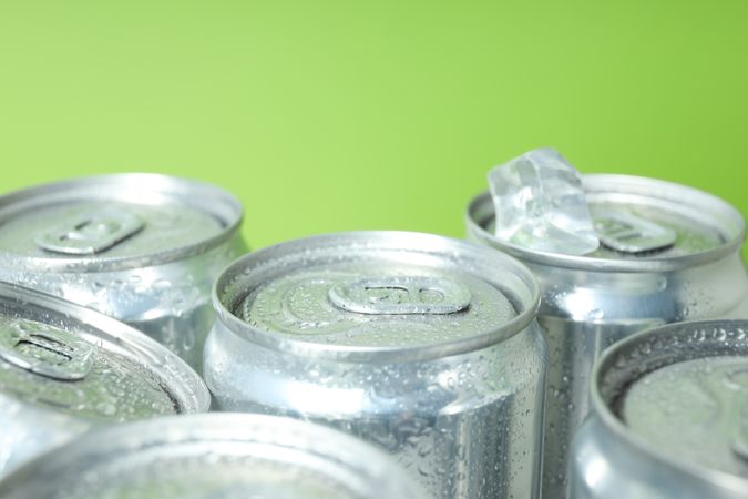 Concept of drink, blank cans with space for label