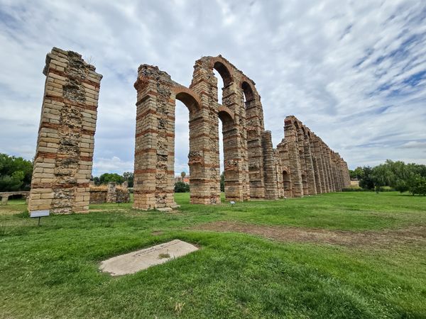 The Acueducto de los Milagros, Miraculous Aqueduct in Merida, Extremadura, Spain